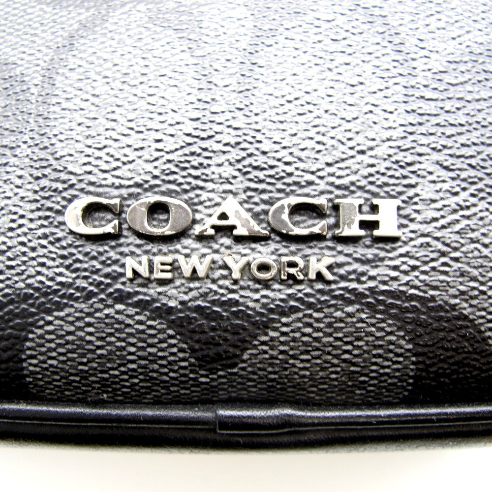 COACH コーチ セカンドバッグ バッグインバッグ ポーチ レザー ブラック シグネチャー 正面ロゴ レディース F78674 美品