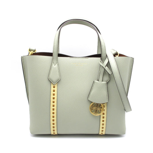 Tory Burch トリーバーチ ペリー スモール トリプルコンパートメント ピックステッチ トート 135877 2WAY ショルダーバッグ レザー ライトグリーン系 レディース 未使用品