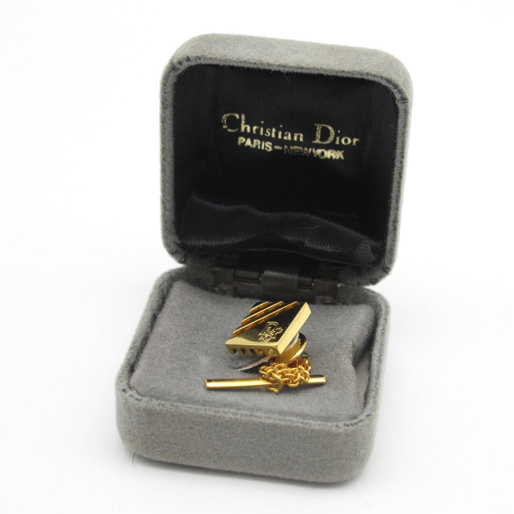 Christian Dior クリスチャンディオール タイタックピン タイピン ゴールド メタル ロゴ ケース付き ビジネス スーツ 小物 アクセサリー
