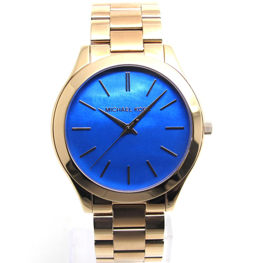 Michael Kors マイケルコース 腕時計 MK3494 ブルー文字盤 クォーツ 美品