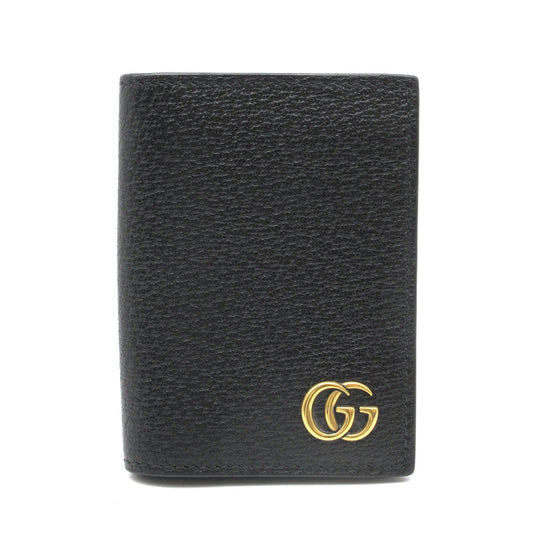 GUCCI グッチ カードケース GGマーモント レザー カードケース 名刺入れ ブラック ゴールド 428737 美品
