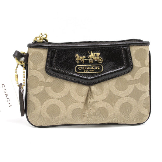COACH コーチ ポーチ マディソン オプアート リストレット キャンバス エナメル レザー 43262