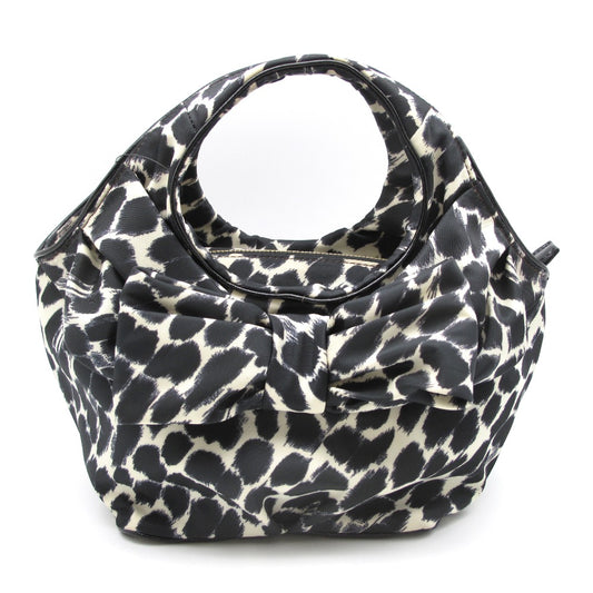 Kate Spade ケイトスペード ハンドバッグ トート リボン レオパード 豹 アニマル ナイロン レディース  PXRU2696