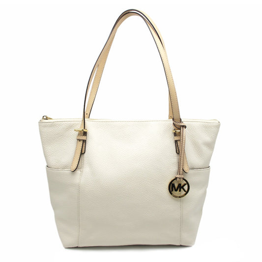 Michael Kors マイケルコース トートバッグ ジェットセットアイテム ショルダーバッグ MKチャーム バニラ クリーム レザー 革 レディース 35T2GTTT8L 美品