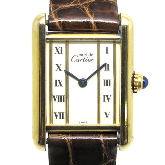 CARTIER カルティエ 腕時計 マストタンク ヴェルメイユ SM アイボリー文字盤 クォーツ