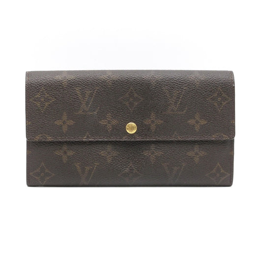 LOUIS VUITTON ルイ・ヴィトン 長財布 ポシェット ポルトモネクレディ ウォレット PVC レザー ブラウン モノグラム M61725