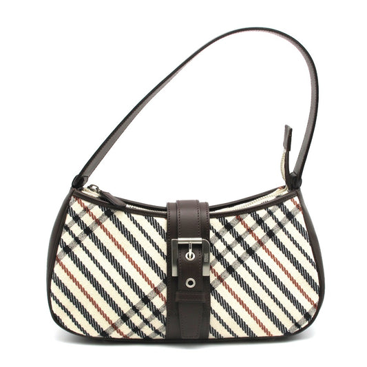 DAKS ダックス ショルダーバッグ ワンショルダー チェック柄 キャンバス レザー ブラウン